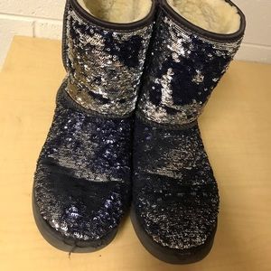 Navy Blue & Silver Sparkly Uggs